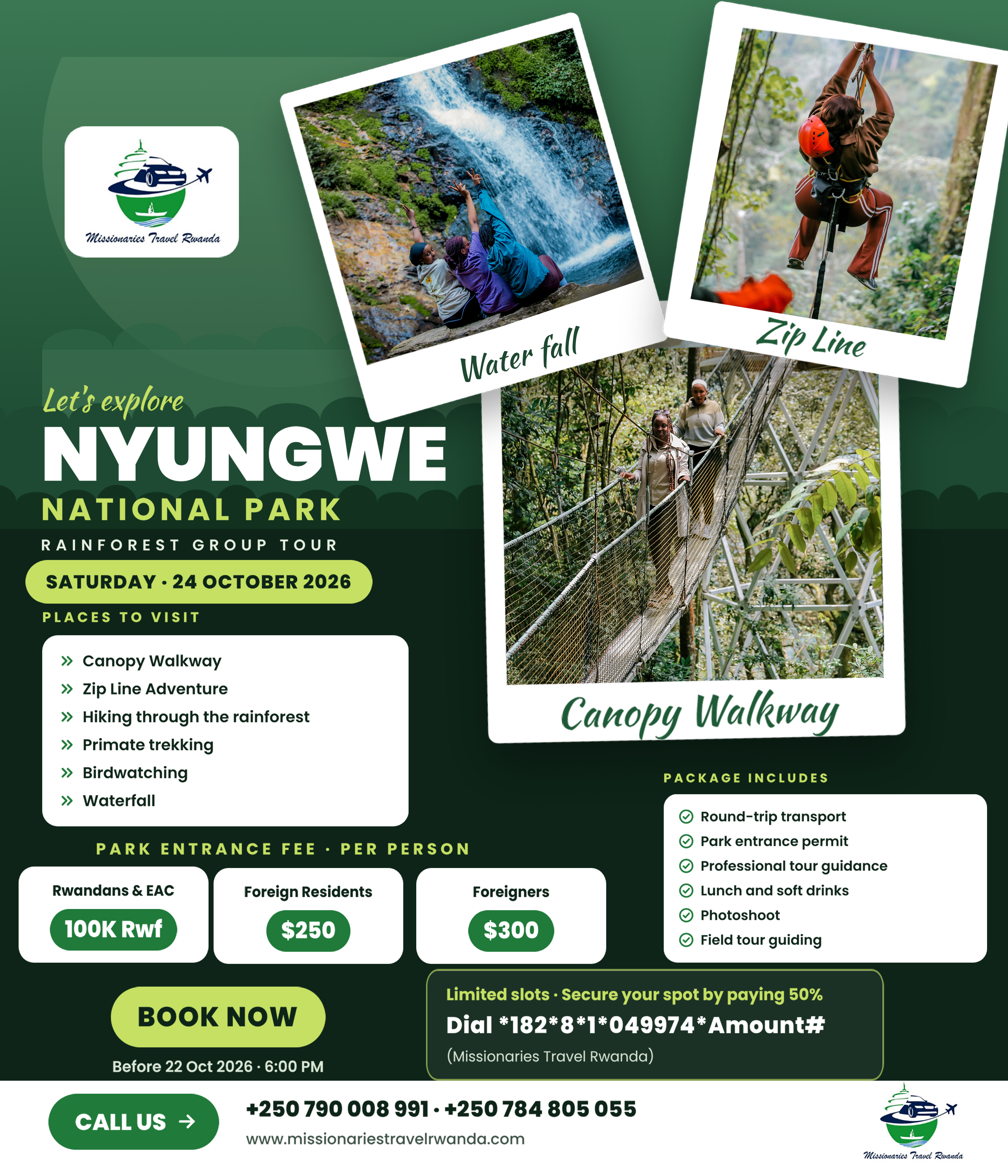 NYUNGWE NATIONAL PARK - RAINFOREST GROUP TOUR Saturday, 24 October 2026